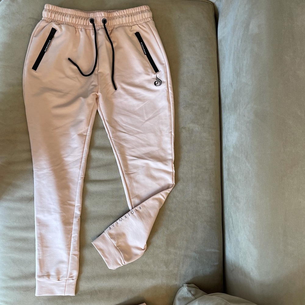Ryderwear Luxe track pants and crop hoodie pink